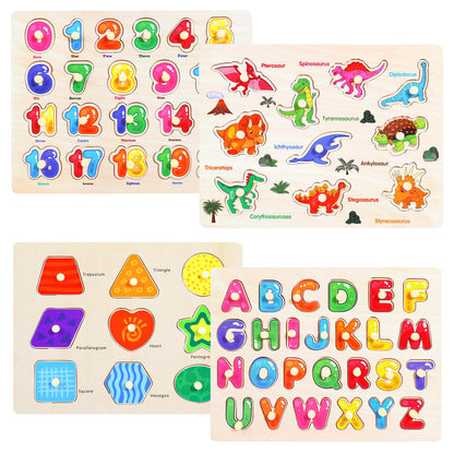 Melofaver Montessori Wooden Peg Puzzles for Kids 3-5, Toddler Puzzles Gifts 🍁 All In One Marketplace Canada