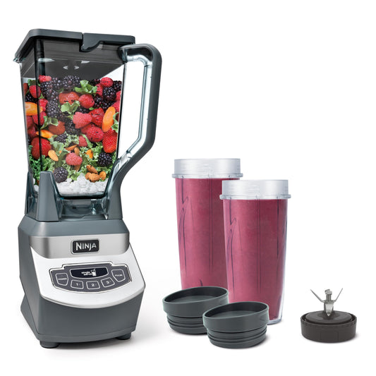 Ninja BL660C Professional Countertop Blender With 1100-Watt Base,72Oz Total Crushing Pitcher and(2)16 Oz Cups For Frozen Drinksand Smoothies,Silver/Gray,1100W,(Canadian Version)Silver/Grey,7.8 Pounds