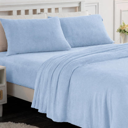 Softan Fleece Sheets, Soft as Flannel, Full, Light Blue 🍁 All In One Marketplace Canada
