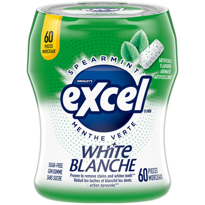 EXCEL, Spearmint Flavoured Sugar Free Chewing Gum, 60 Pieces, 6 Bottles