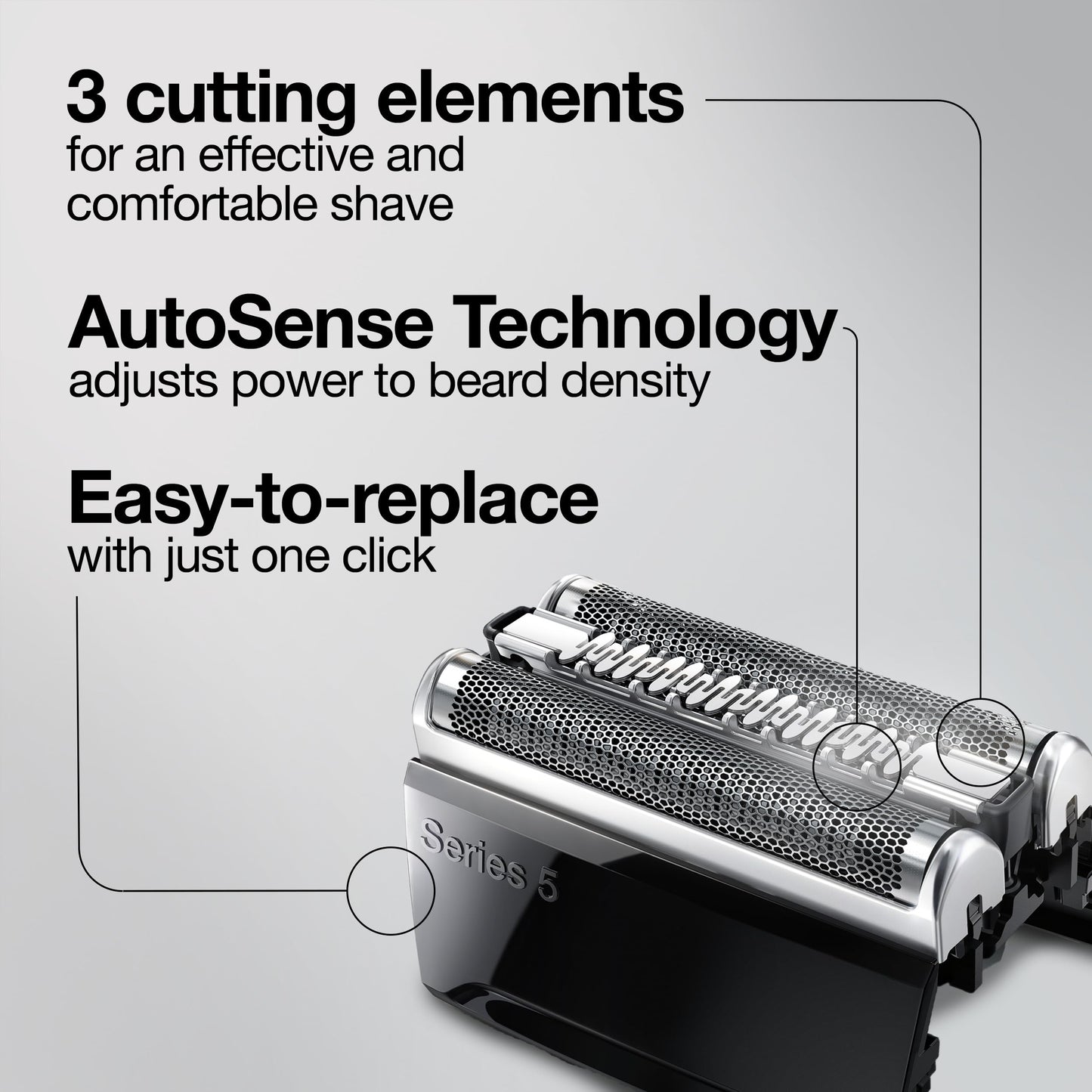 Braun Series 5 52S Electric Shaver Head Replacement Cassette – Silver