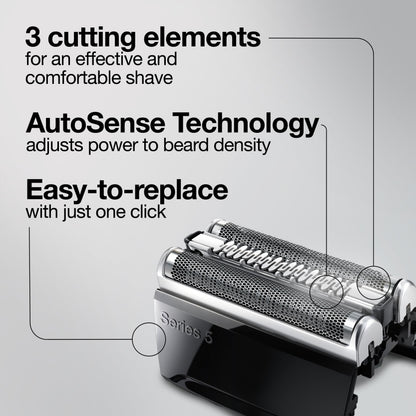 Braun Series 5 52S Electric Shaver Head Replacement Cassette – Silver