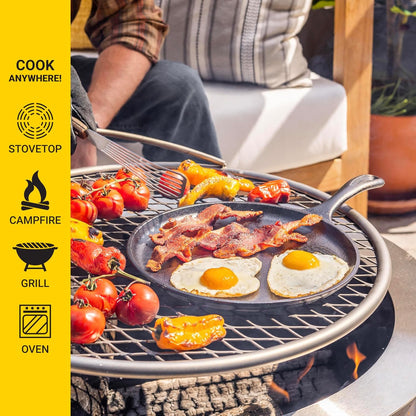 Lodge Cast Iron Griddle, Round, 10.5 Inch