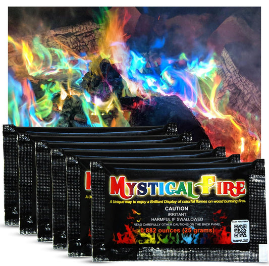 Mystical Fire Color Changing Packets Fire Pits Campfire Long-Lasting Enchanted Multi-Color Magical Family Fun for Indoor Fireplace or Outdoor Use (Modern, 50, Count)