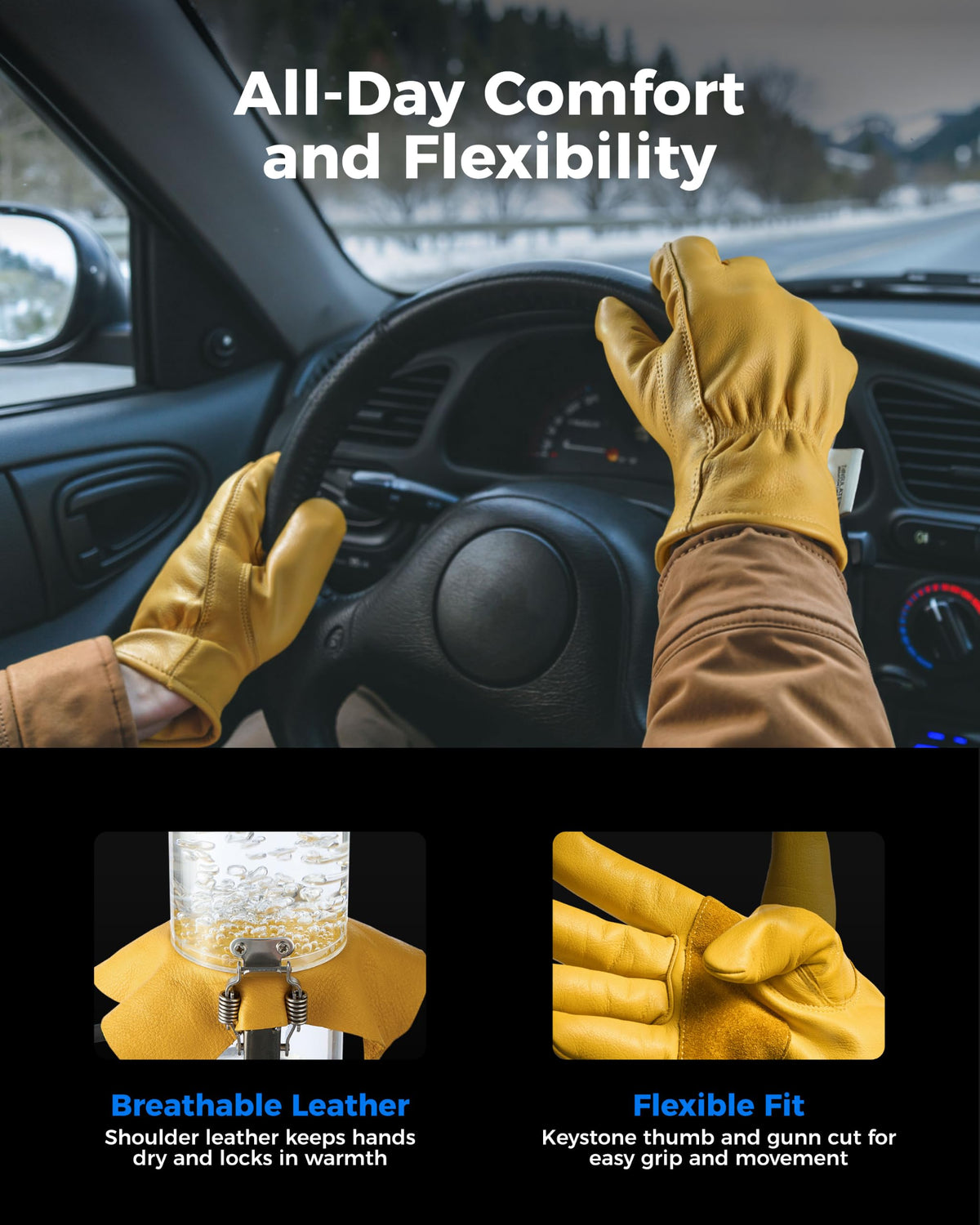 toolant Insulated Leather Winter Work Gloves, Water Resistant, 1 Pair, L 🍁 All In One Marketplace Canada