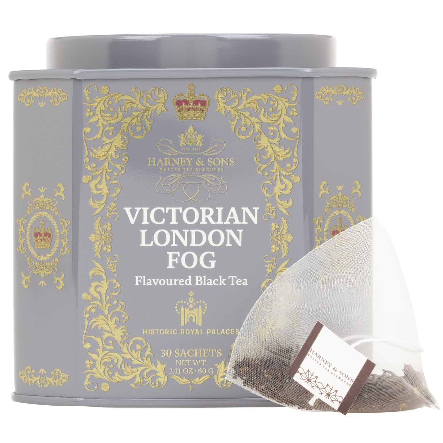 Harney & Sons Victorian London Fog Tea – Black Tea Blend with Citrus, Vanilla & Lavender – 30 Sachets (2.67 oz)