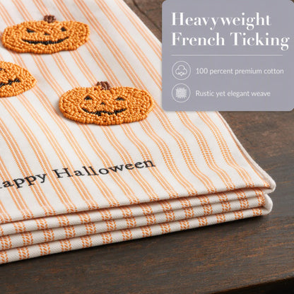 Mud Pie Halloween Bead Towel, Pumpkin, 26" x 14"