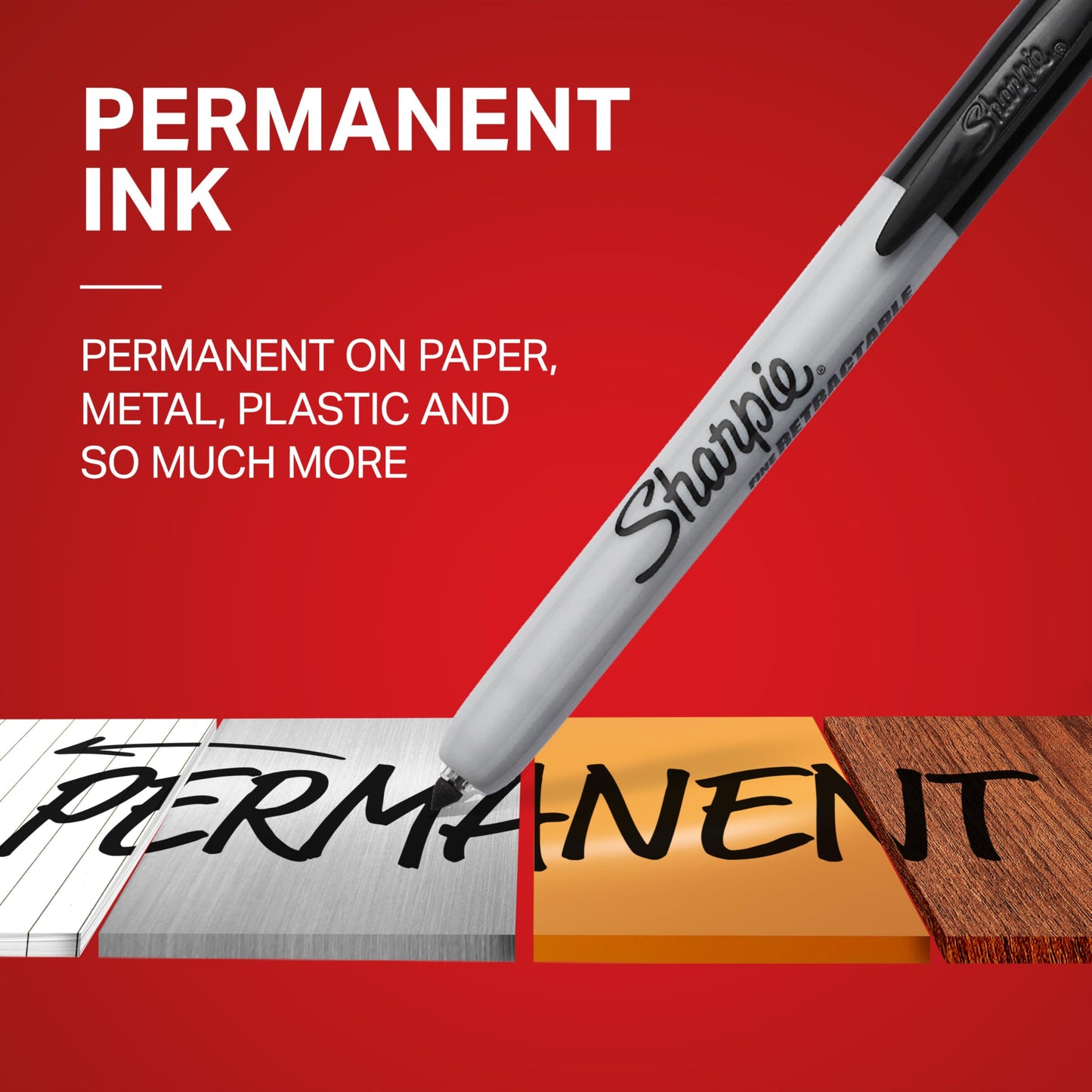Sharpie Retractable Permanent Markers, Fine Point, Black, 12 Count Sharpie