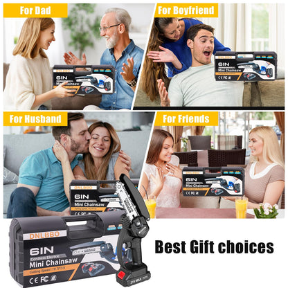 Mini Chainsaw Cordless, 6 inch Electric Chain Saw, with Power Display for Wood/Tree Cutting, Garden & Household Use Stocking Holiday Gifts for Men 🍁 All In One Marketplace Canada
