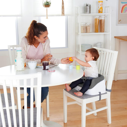 Ingenuity SmartClean Toddler Booster Seat for Kitchen Chair – Lightweight for on-the-go, Easy-Clean, 3-Point Harness Strap – Booster Seat for Dining Table, Slate - Available at All In One Marketplace Canada