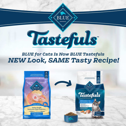 Blue Buffalo Tastefuls Chicken & Brown Rice Recipe Dry Indoor Cat Food for Adult Cats, Real Chicken First, Deliciously Healthy Natural Cat Food, Supports Digestive Care and Coat Health, 7 lbs.