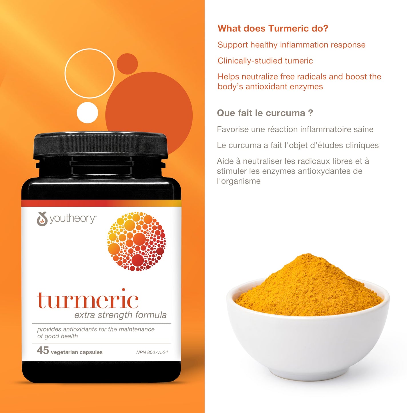 Youtheory Turmeric Curcumin with Black Pepper, Powerful Antioxidant Properties to Help Relieve Joint Inflammation, 45 Capsules Youtheory