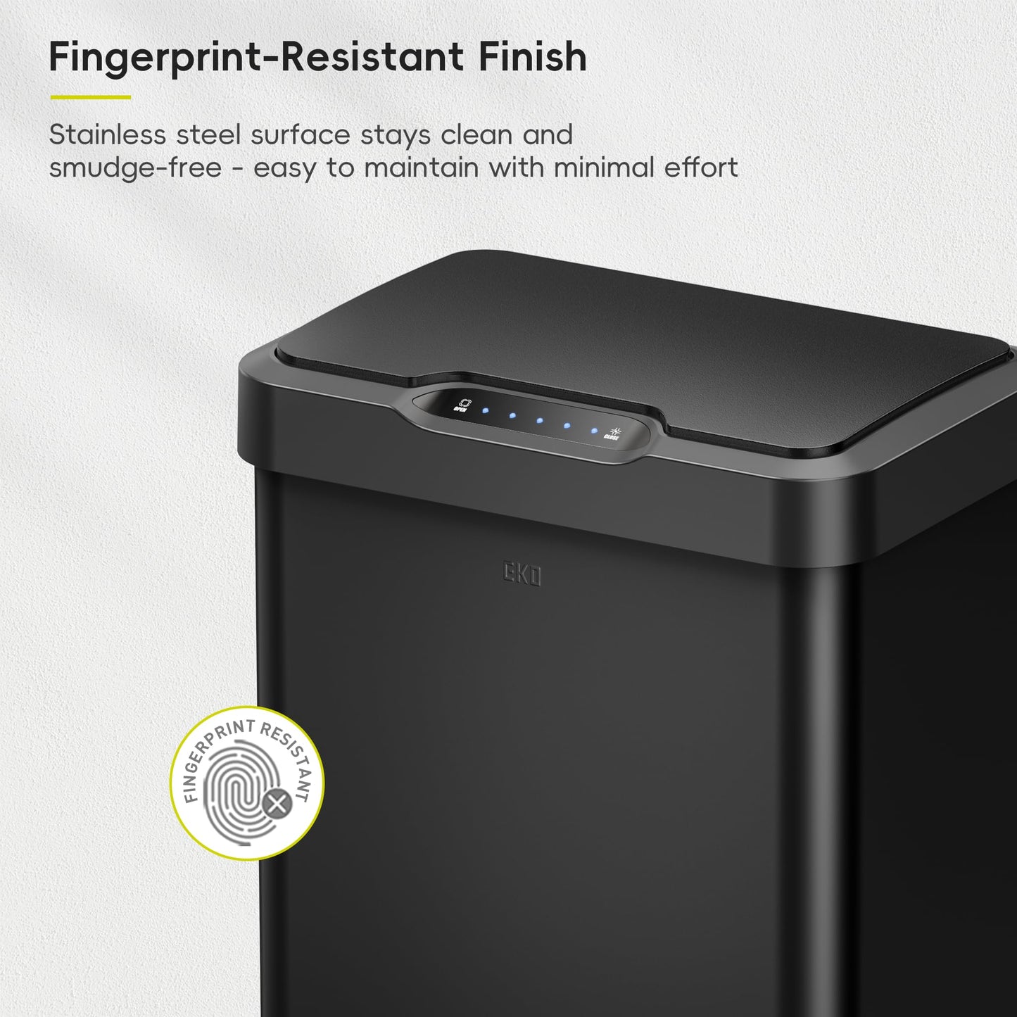 EKO Mirage-T 50 Liter / 13.2 Gallon Touchless Rectangular Motion Sensor Trash Can, Brushed Stainless Steel Finish 🍁 All In One Marketplace Canada