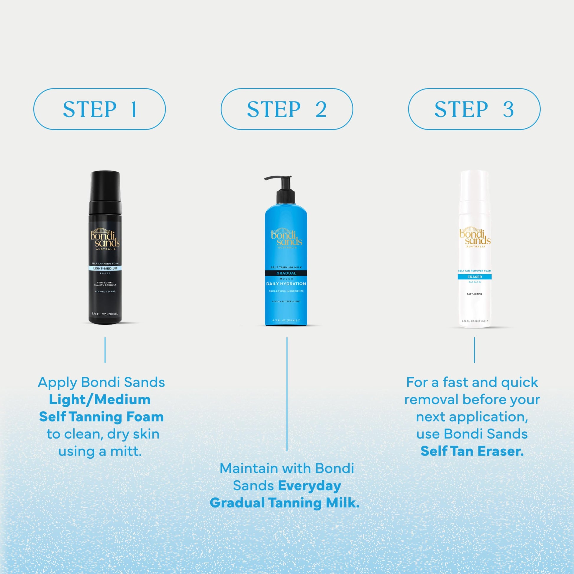 Bondi Sands Self Tanning Foam Light/Medium| Lightweight Self-Tanner Foam Enriched with Aloe Vera | Coconut scent | suitable for fair skin |Streak-Free | Never Orange | Vegan & Cruelty Free (200 mL)