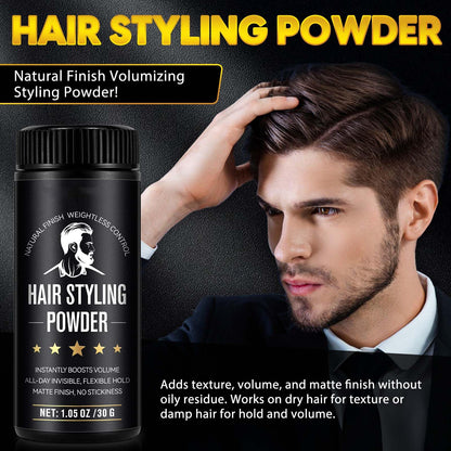 Hair Styling Powder, 2Pack Hair Texture Powder for Men and Women, Adds Volume and Texture, Alll Day Invisible, Flexible Hold, Long-lasting, Matte Finish, No Stickiness 2 x 30g - Available at All In One Marketplace Canada