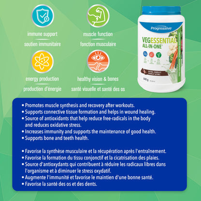 Progressive VegEssential, All-In-One Vegan Protein, Greens, Vitamins & Minerals Powder - Chocolate Flavour, 840 g