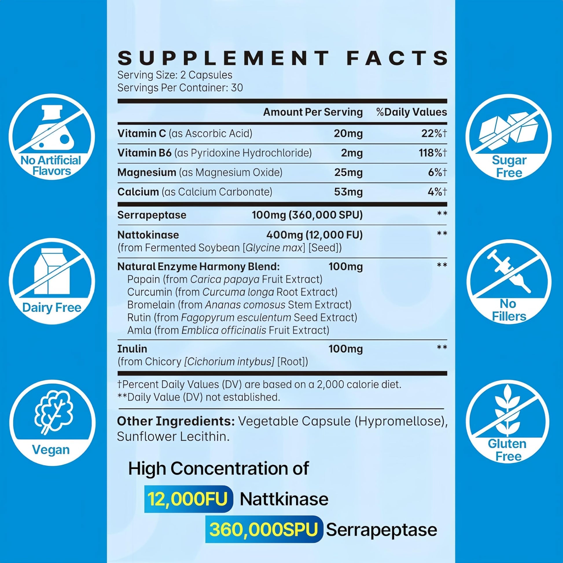 Nattokinase Supplement, 400 mg - 12000 FU, Helps Support Cardiovascular Health 60 Count - Available at All In One Marketplace Canada