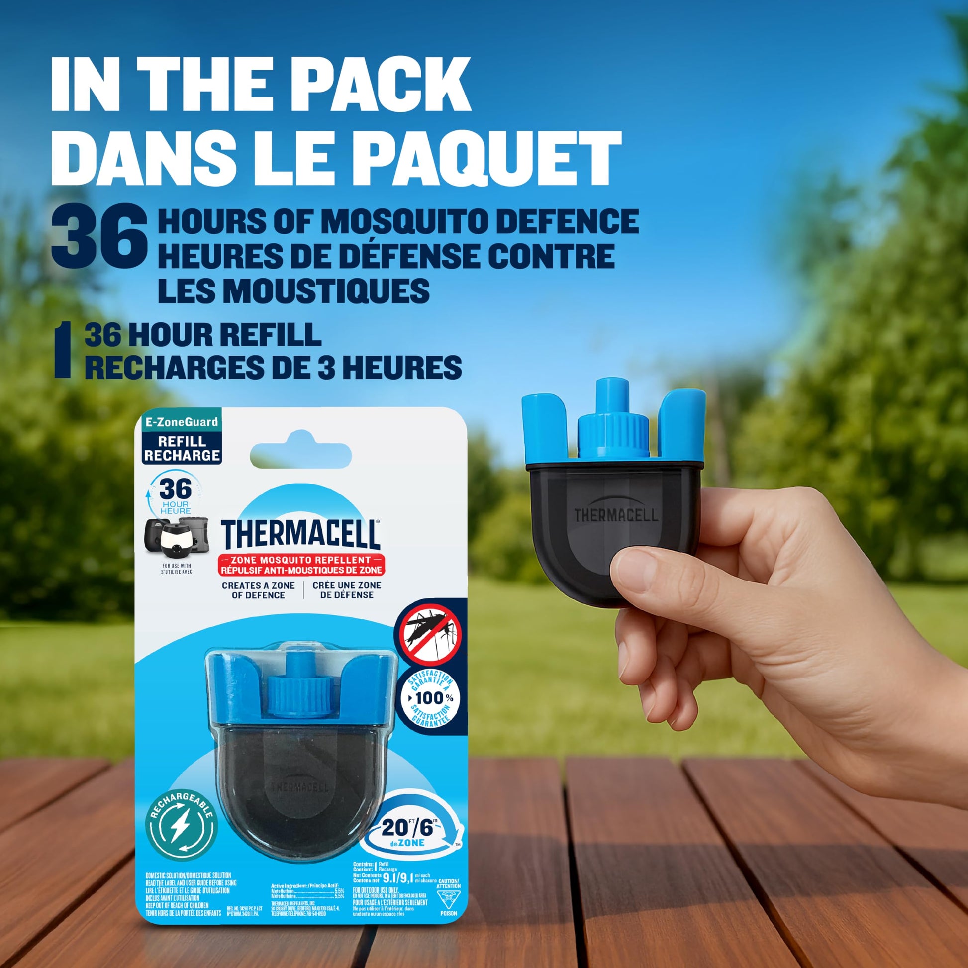 Thermacell Mosquito Rechargeable Repeller Refills; 36 Hours; Compatible with Thermacell E-Series & Radius Only; 20 Foot (6 m) Mosquito Repellent Zone; Deet Free Bug Spray Alternative; Scent Free