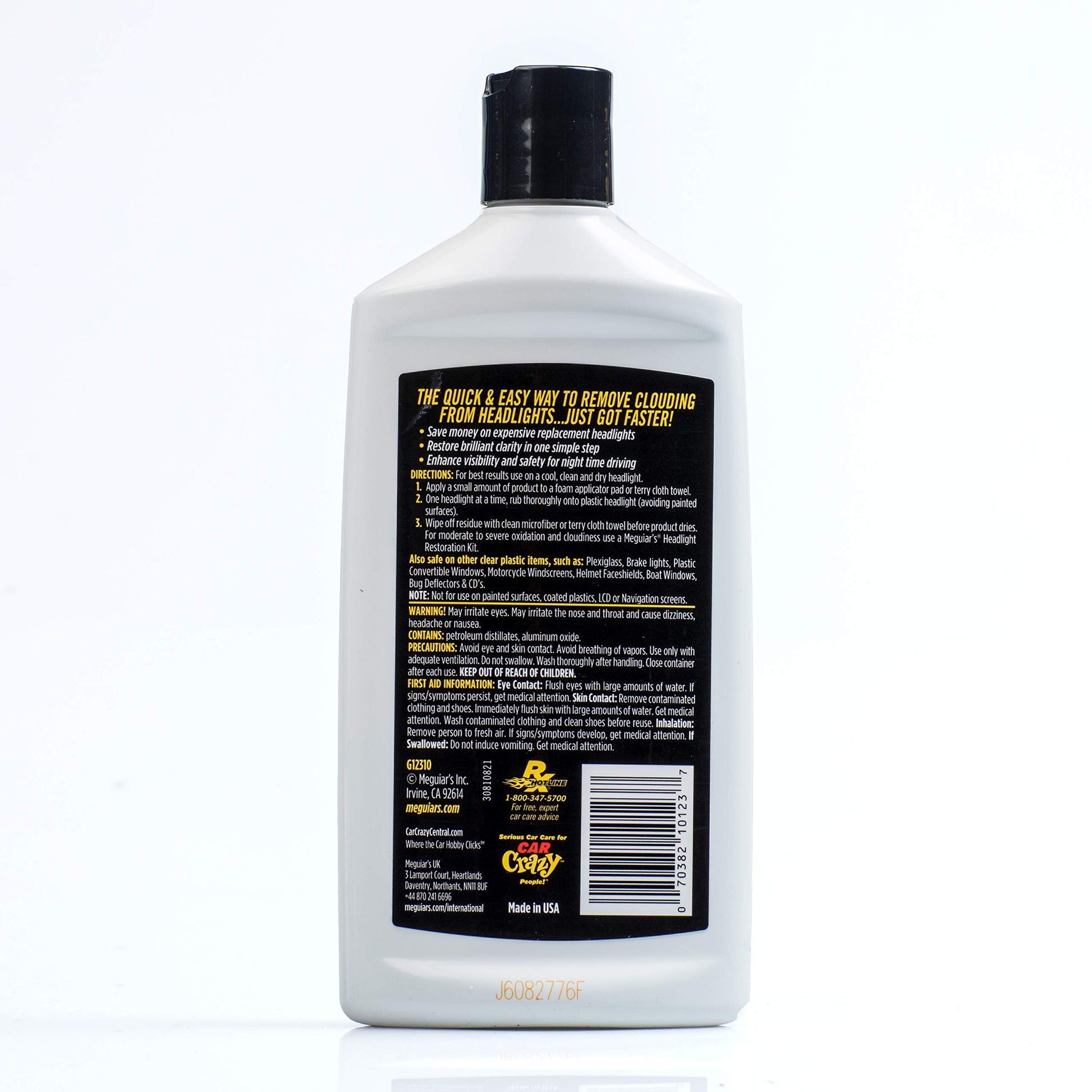 Meguiar's PlastX Clear Plastic Cleaner & Polish - Revive Cloudy, Hazy, and Lightly Scratched Plastics, Restore Clarity - 10 Oz