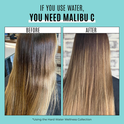 Malibu C Hard Water Hair Clarifying Shampoo - Sulfate Free Chelating Formula for Build Up & Scalp Detox - Removes Minerals, Prevents Discoloration, Restores Shine - Vegan Hair Care Products, 9oz