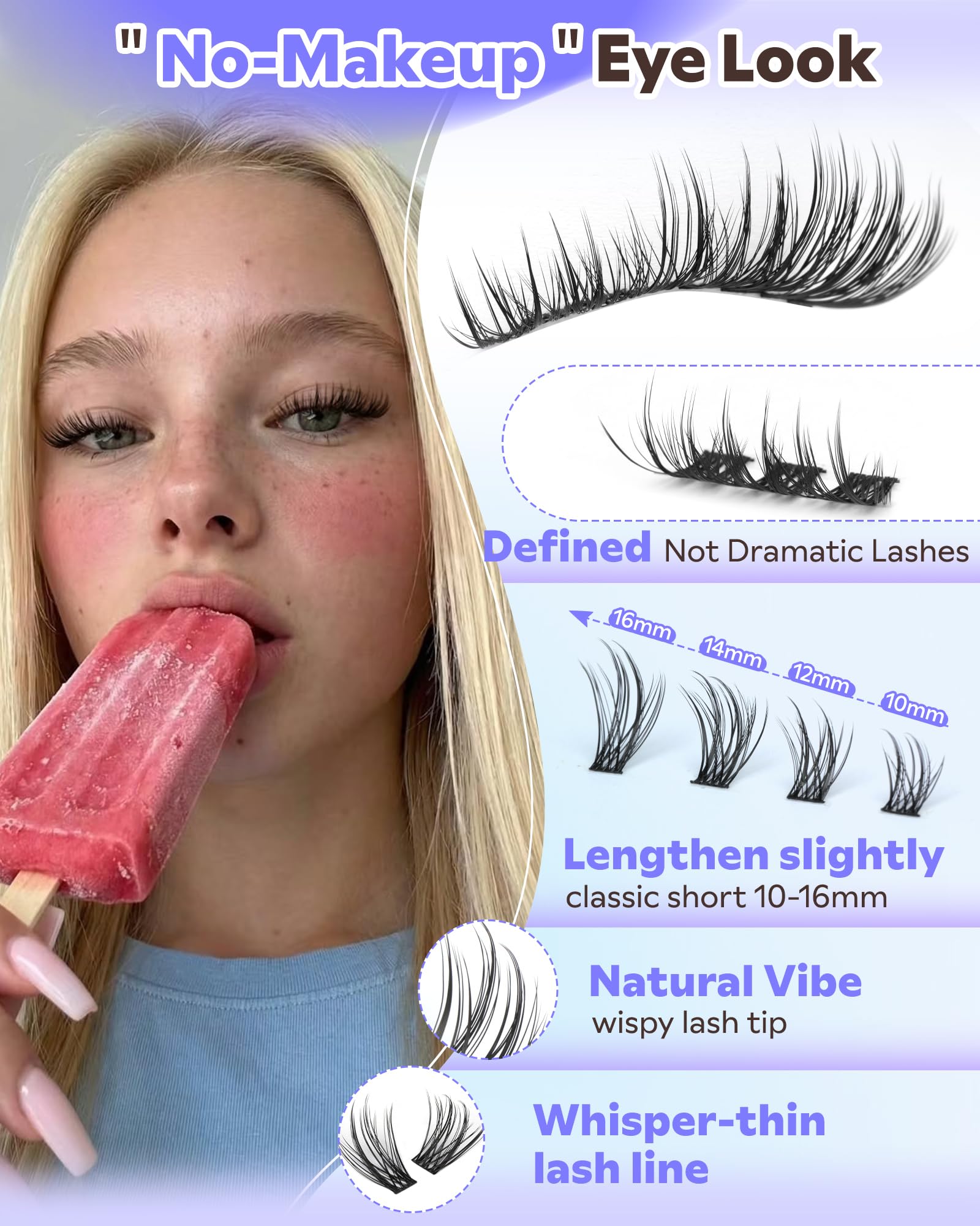Wispy Lash Clusters Kit Eyelash Clusters Natural Cluster Lashes Extension Kit Eyelash Extension10-16mm CC Curve For DIY