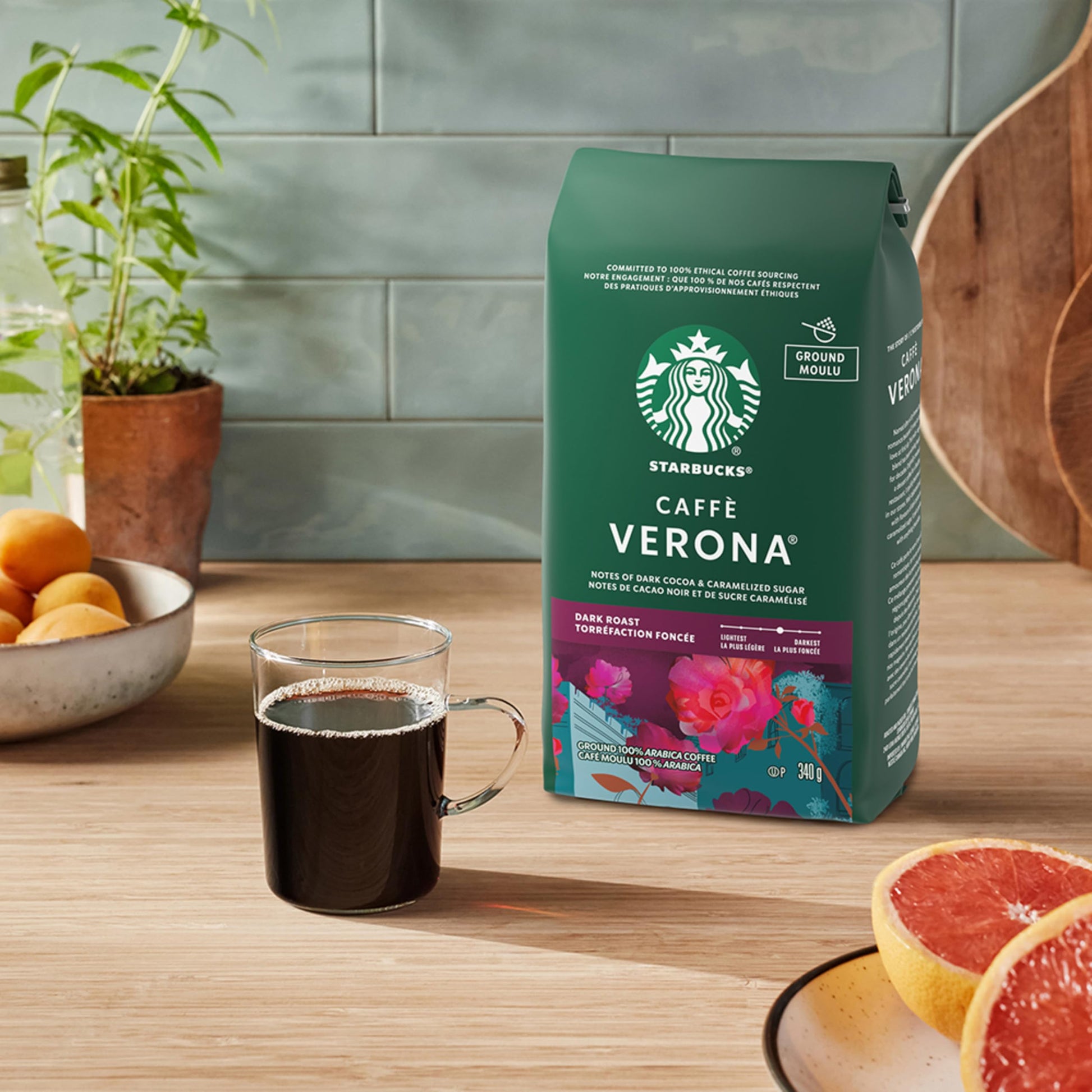 Starbucks Espresso Roast Ground Coffee 340g - 6 Pack Dark Roast