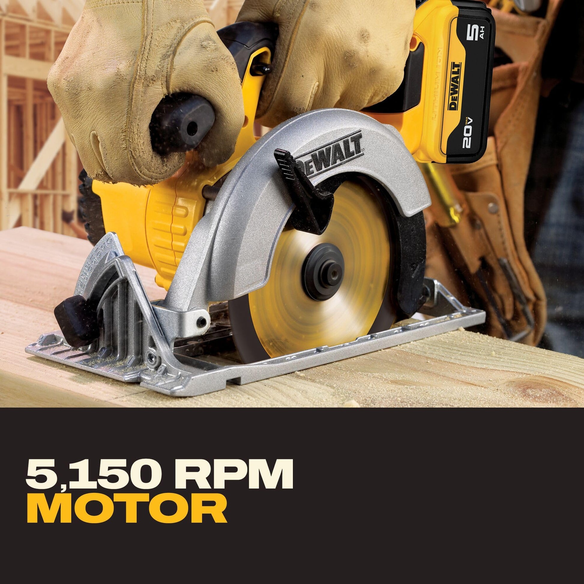 DEWALT 20V MAX* 6-1/2-Inch Circular Saw Kit, 5.0-Ah (DCS391P1) DEWALT