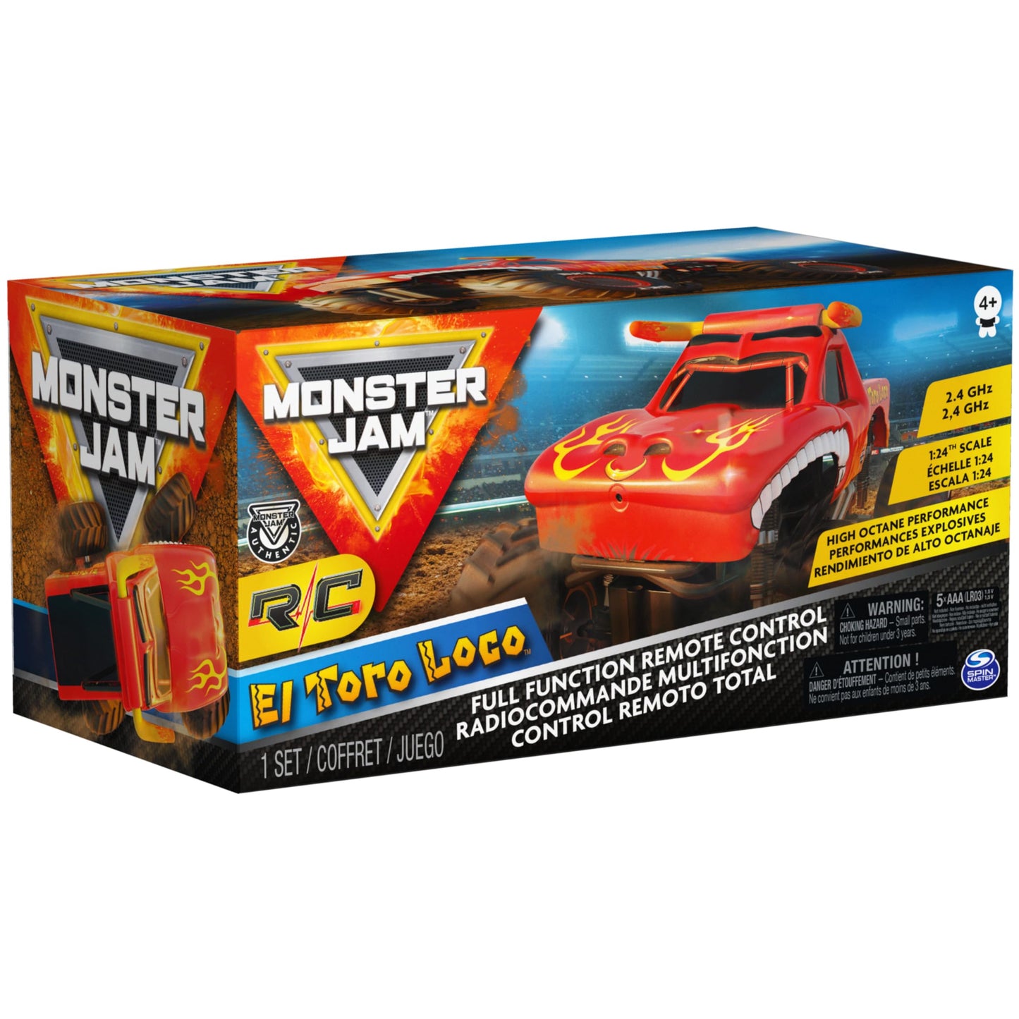 Monster Jam, Official El Toro Loco Remote Control Monster Truck for Boys and Girls, 1:24 Scale, 2.4 GHz, Kids Toys for Ages 4 and Up 🍁 All In One Marketplace Canada