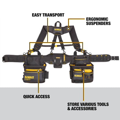 DEWALT Tool Rig Professional Tool Belt with Padded Suspenders, 25 Pockets, Durable Design, Adjustable (DWST540602) DEWALT