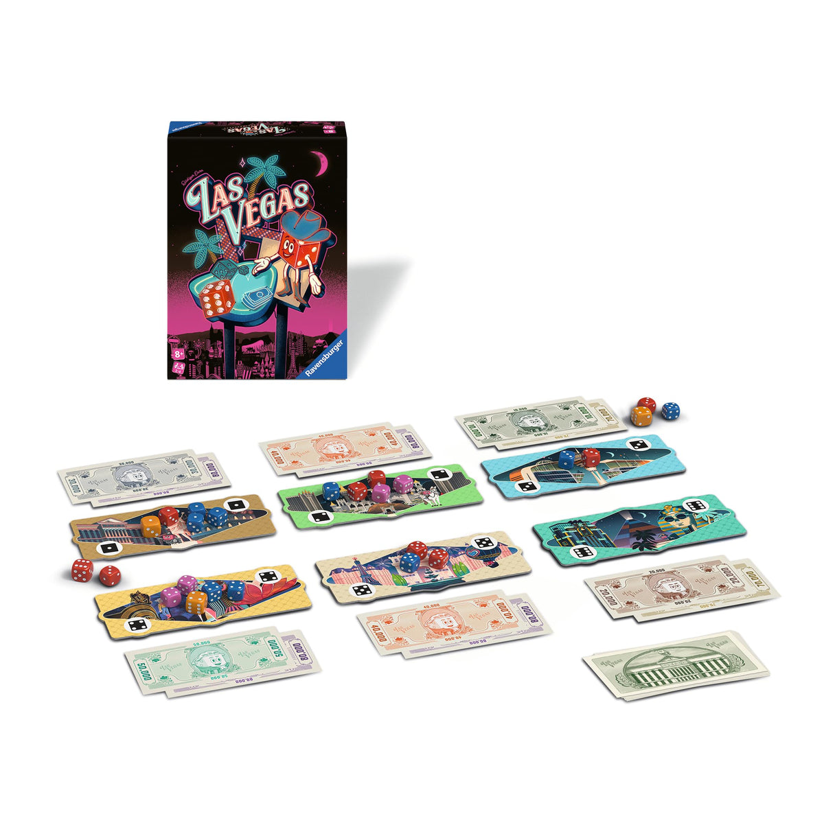 Ravensburger Las Vegas Board Game Dice-Rolling Casino Strategy Game for 2-6 Players - Interactive Push Your Luck Fun for Ages 8+