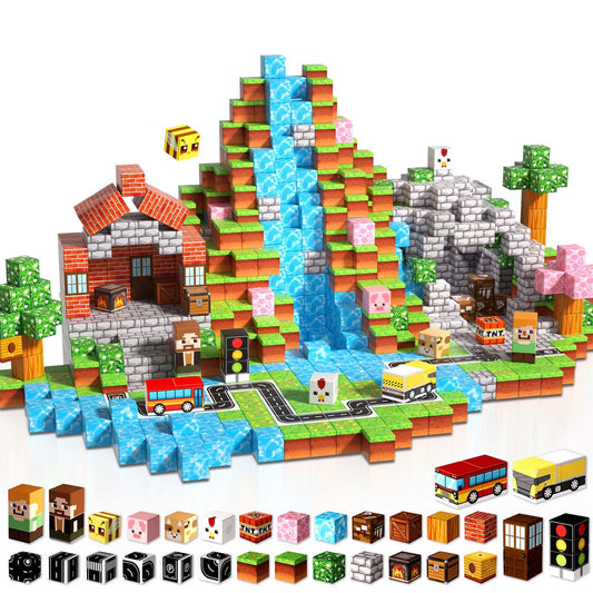 200PCS Magnetic Block| Magnetic Building Blocks Toys for Boys Girls 3-4,5-6,8-12,STEM Sensory Educational Magnet Blocks Cube Stacking Toy for Kids Toddlers 3+Halloween Christmas Birthday Gifts 🍁 All In One Marketplace Canada