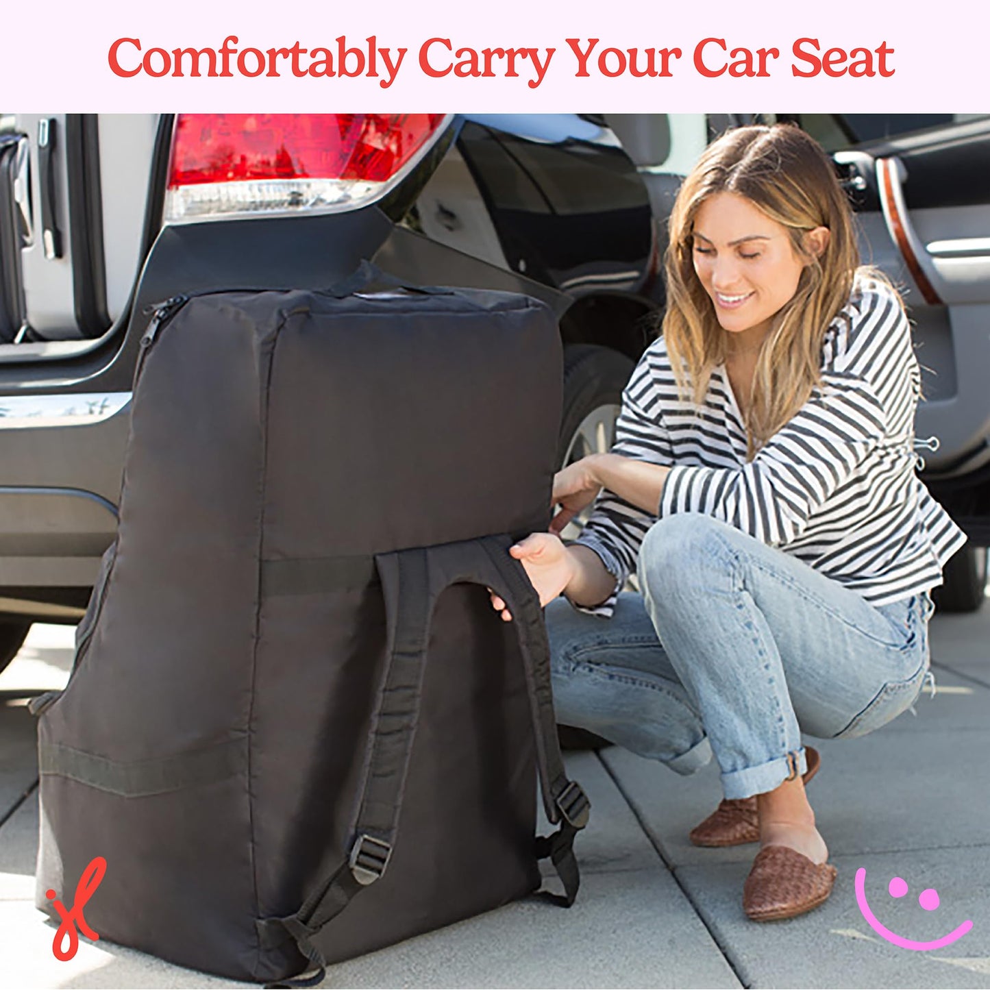 J.L. Childress Padded Backpack Car Seat Bag - Travel Bag for Airplane, Fits Most Baby & Infant Car Seats, Boosters, & Carriers, Airport Accessories for Gate Check or Baggage Check - Ultimate, Black 🍁 All In One Marketplace Canada