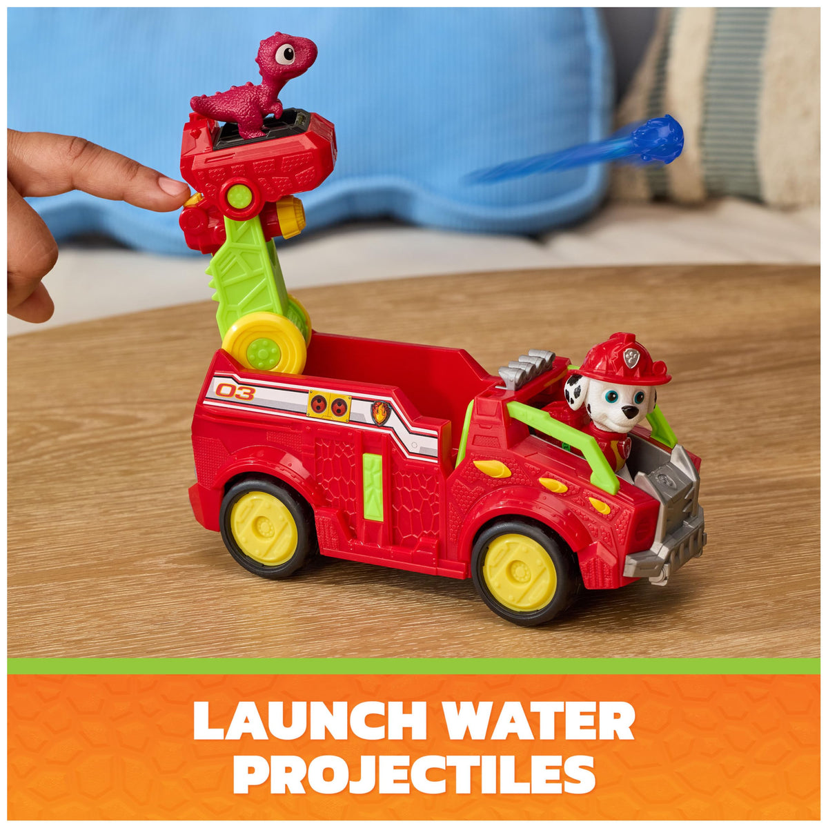 PAW Patrol The Dino Movie Marshall Dino Rescue Firetruck Toy Vehicle