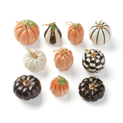 Set de 10 mini décorations à suspendre Lenox Pumpkin en porcelaine pour Halloween