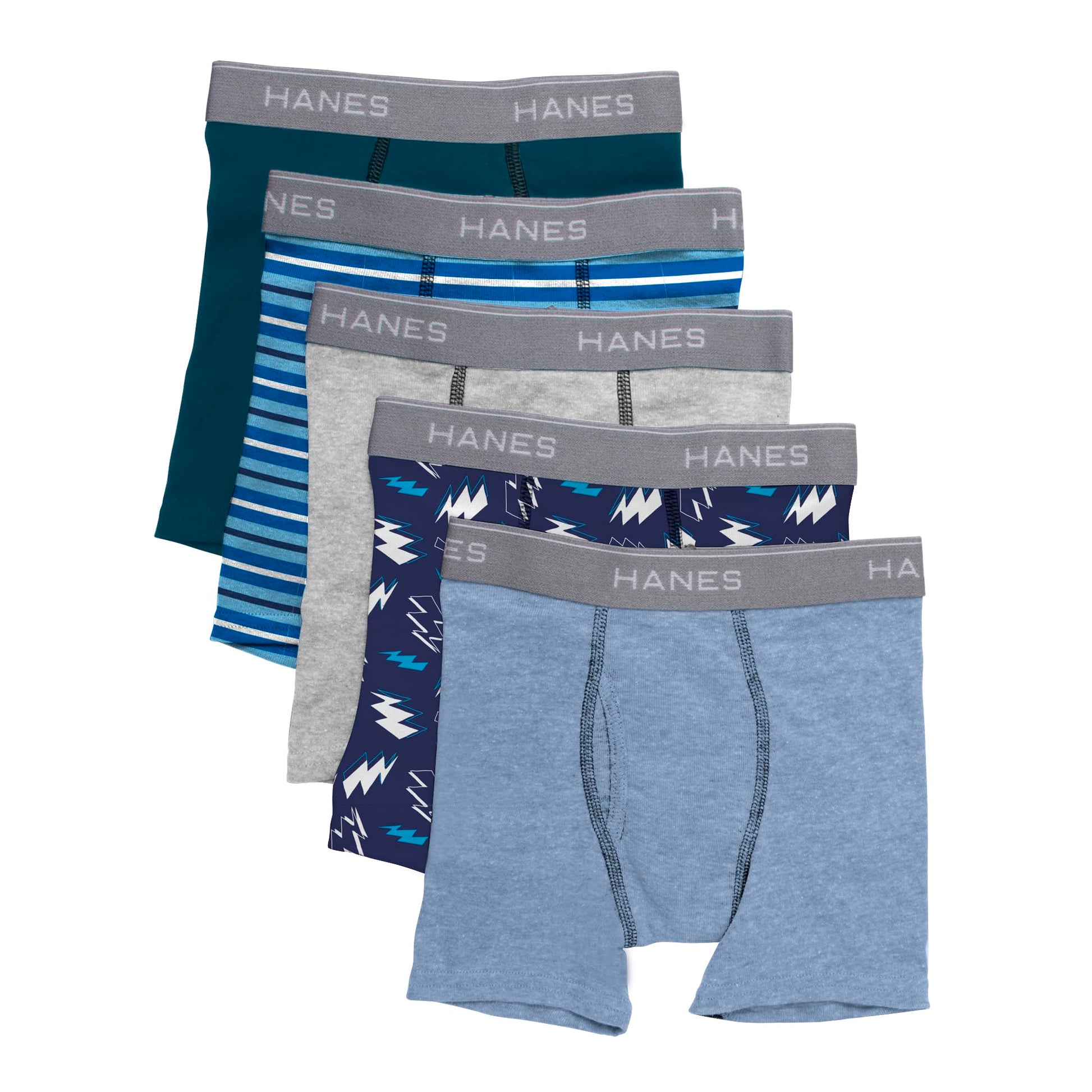 Hanes boys 5 Pack Breathable Boxer Briefs, Assorted, Small US