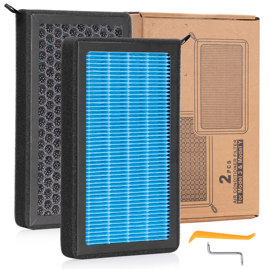 Spurtar HEPA Air Filter for Tesla Model 3 Model Y 2016-2025, 2 Pack Cabin Air Filter Replacement with Activated Carbon for Tesla