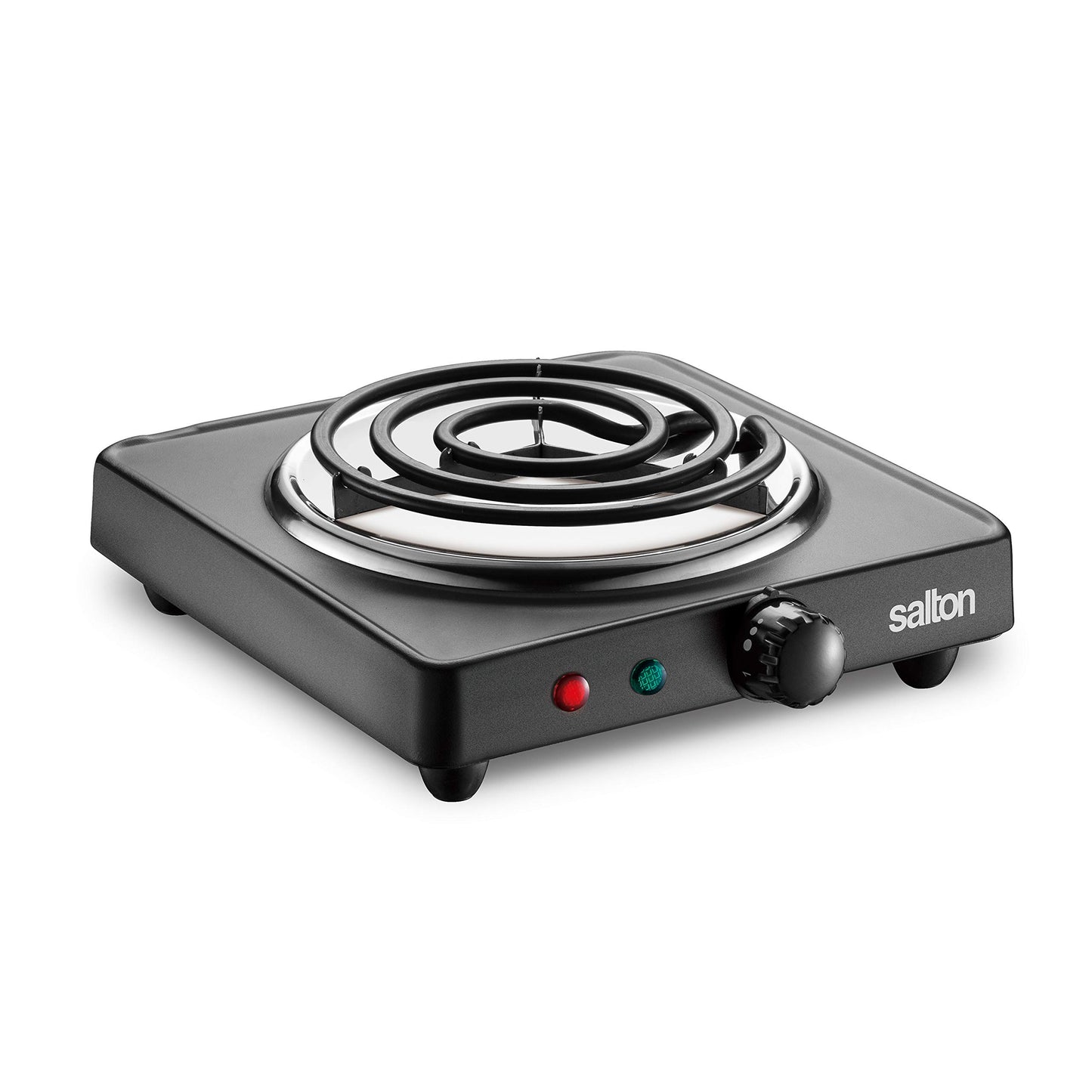 Salton Single Coil Portable Electric Cooktop | 1000 Watts | Lightweight & Compact | Variable Temperature Control | Perfect for Dorms, Offices, Camping | Black | 100% Canadian-owned & operated - Available at All In One Marketplace Canada
