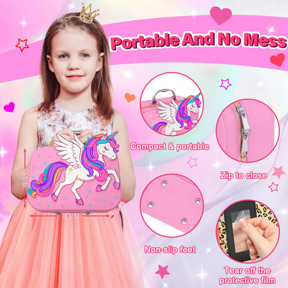 Glisiol Kids Nail Polish Set for Girls Toys, Washable Quick-Dry Toddler Nail Art Kit with Air Cooling Dryer and Cosmetic Case, Christmas or Birthday Gifts for Girls Ages 3 4 5 6 7 9 10 11 12-Pink 🍁 All In One Marketplace Canada