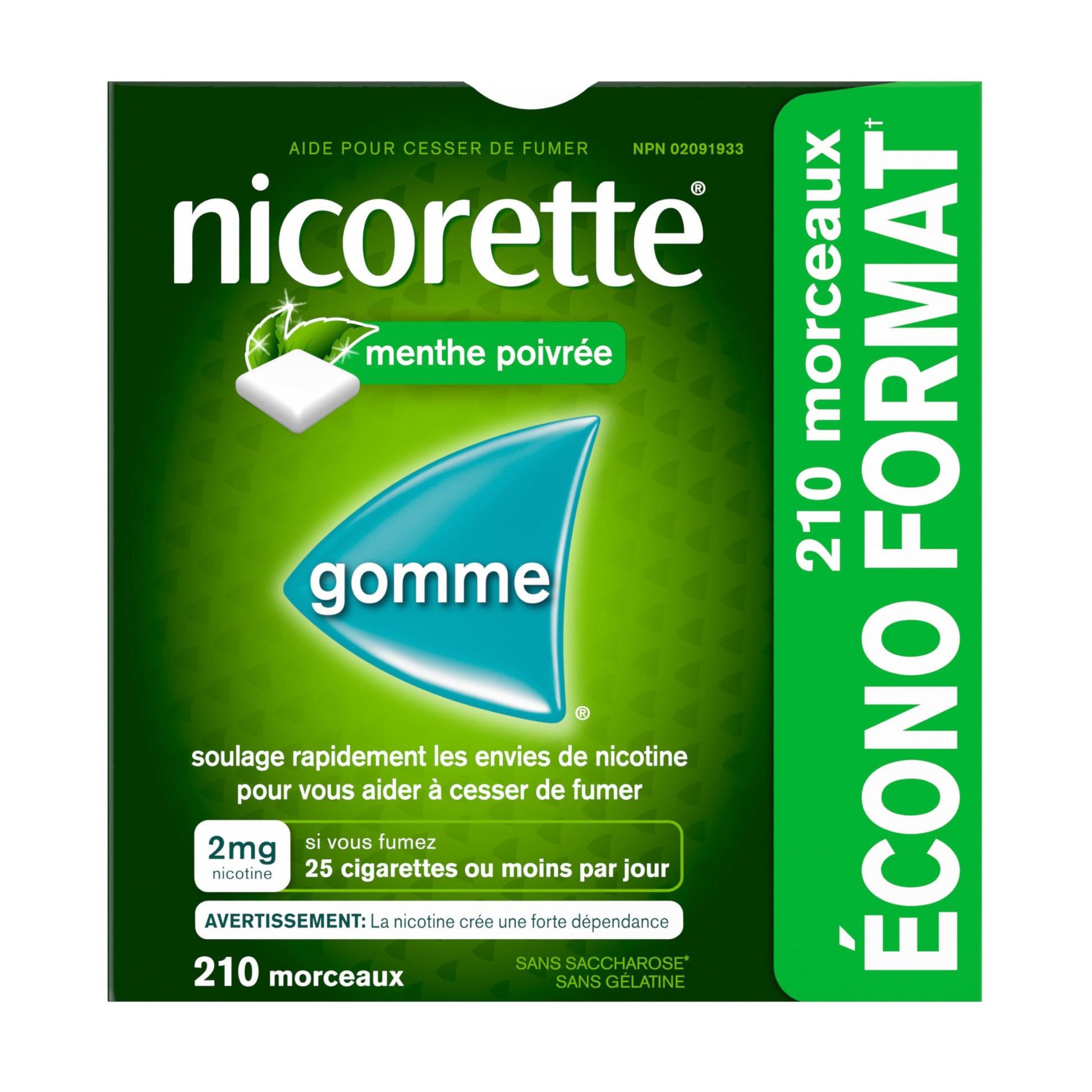 Nicorette Nicotine Gum, Quit Smoking and Smoking Cessation Aid, Ultra Fresh Mint, 2mg, 210 pieces Nicorette