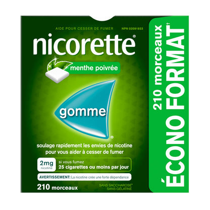 Nicorette Nicotine Gum, Quit Smoking and Smoking Cessation Aid, Ultra Fresh Mint, 2mg, 210 pieces Nicorette