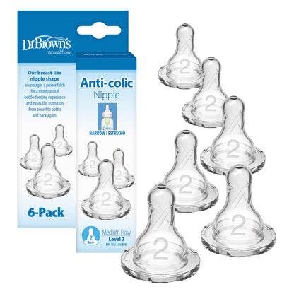 Dr. Brown's Original Nipple, Level 2 (3m+), (6 Count)
