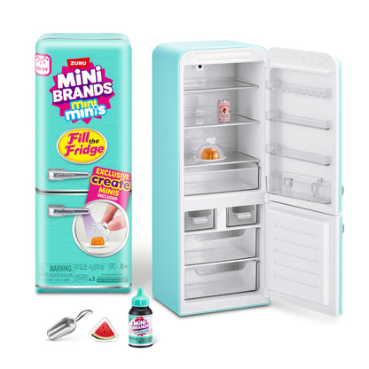 Mini Brands Fill The Fridge Playset w/UV Light by ZURU, Collectibles, DIY, Resin Play, Exclusive Recipe, NOT Edible, 8+ Mini Brands