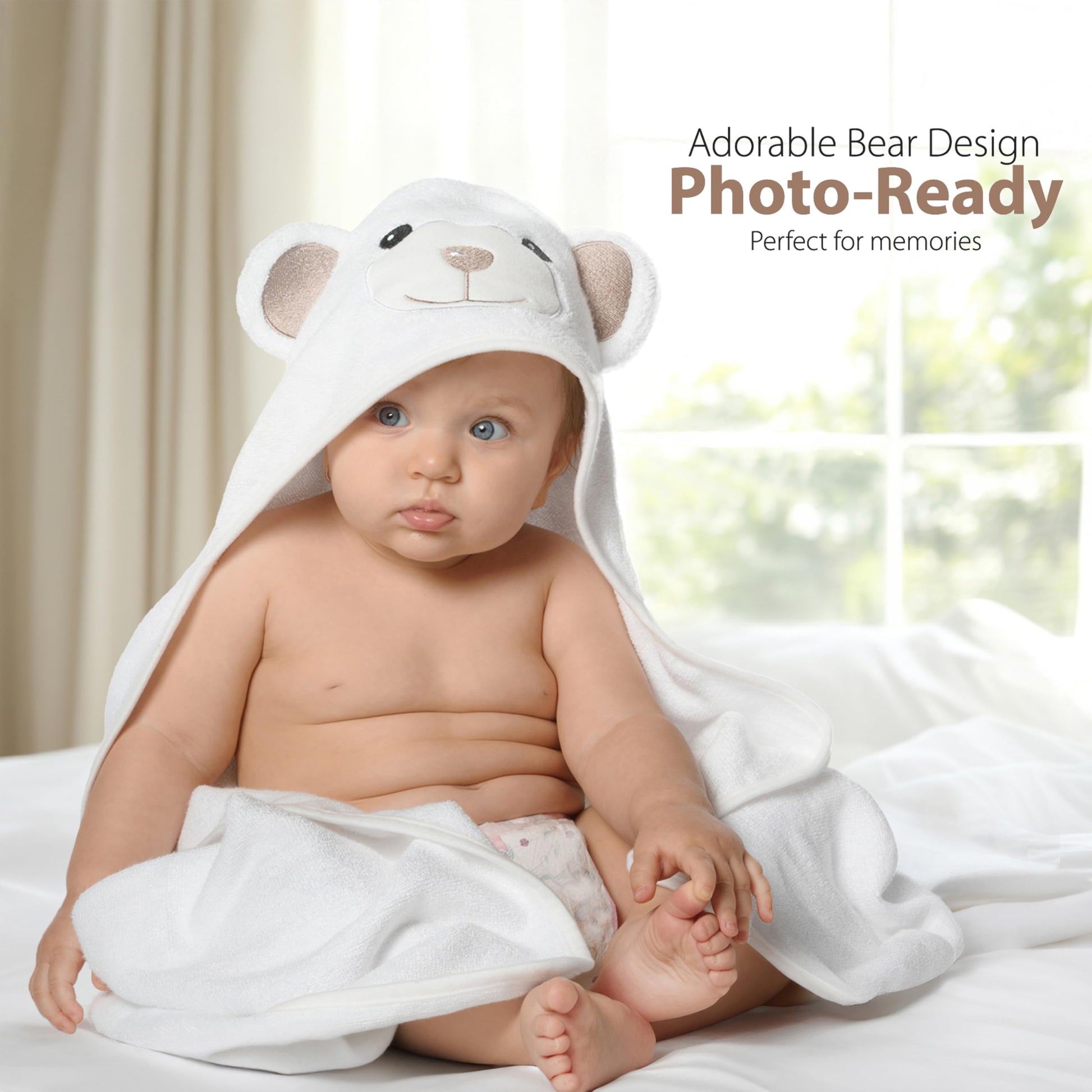 Premium Ultra Soft Organic Bamboo Baby Hooded Towel with Unique Design – Hypoallergenic Baby Towels for Infant and Toddler – Suitable as Baby Gifts