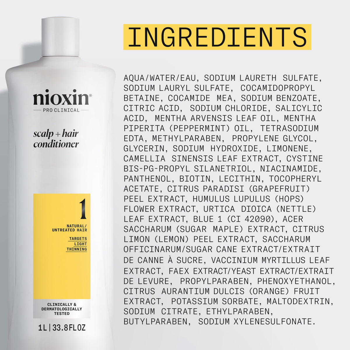 Nioxin System 1 Scalp & Hair Conditioner |Natural Hair with Light Thinning