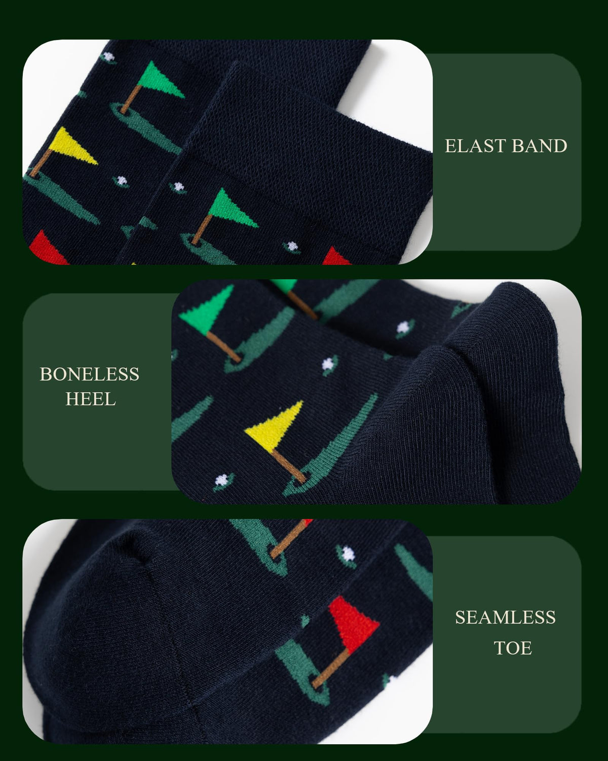 Golf Socks - Funny Golfer Novelty Socks, Funky Golf Gifts for Men Birthday Christmas Gift for Boss, 2 Pairs, Size 9-13 (CA/US, Alpha, One Size, Regular, Regular, Funny Golf Socks 2 Pairs) 🍁 All In One Marketplace Canada