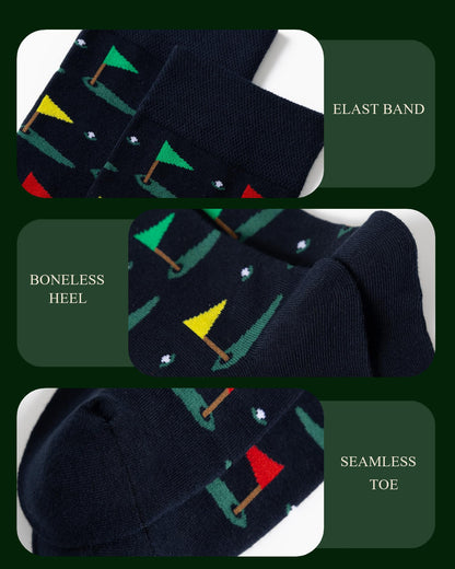 Golf Socks - Funny Golfer Novelty Socks, Funky Golf Gifts for Men Birthday Christmas Gift for Boss, 2 Pairs, Size 9-13 (CA/US, Alpha, One Size, Regular, Regular, Funny Golf Socks 2 Pairs) 🍁 All In One Marketplace Canada