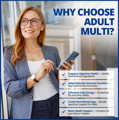 CanPrev Adult Multi, 60 V-Caps 30-Day Supply - Non-GMO and Gluten-Free - High-Potency Multivitamin and Multi-Mineral Formula - Iron-Free - Easy to Digest - Complete Daily Vitamins and Minerals - Available at All In One Marketplace Canada