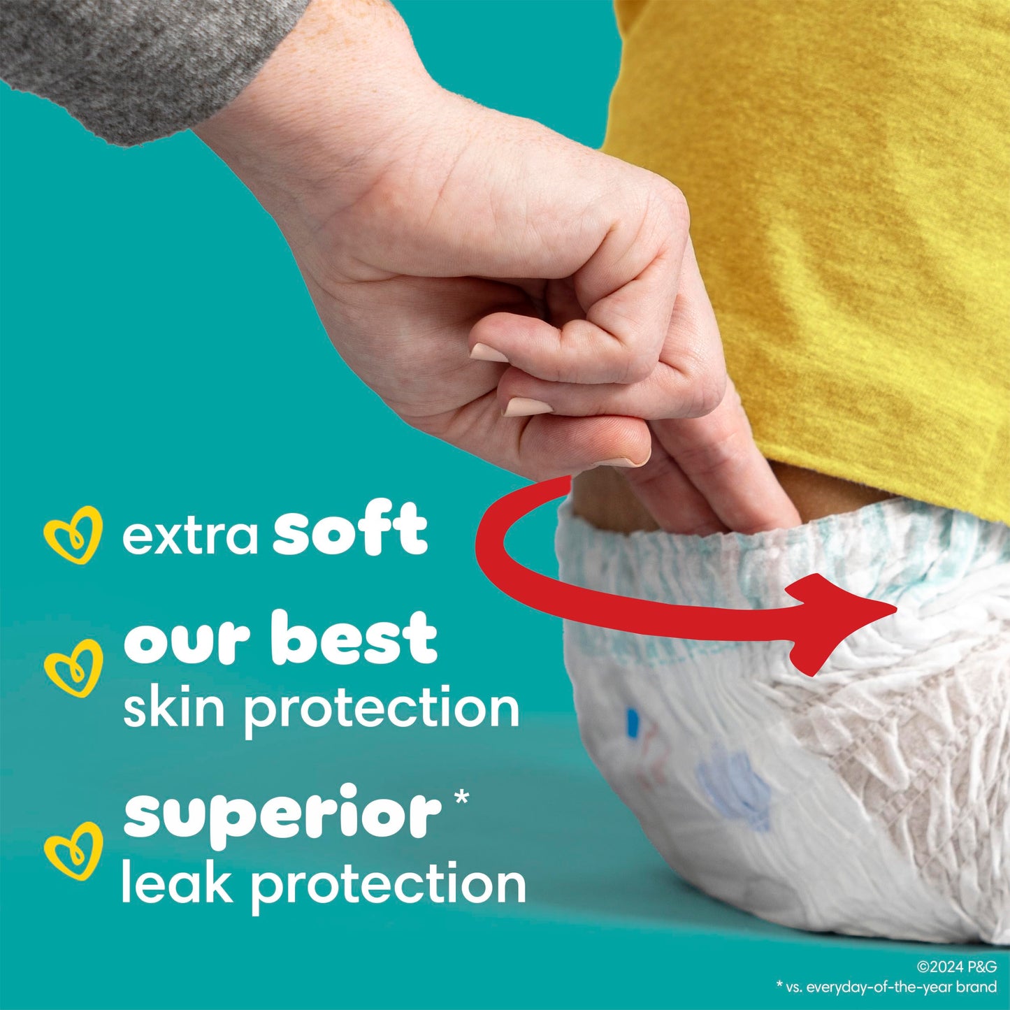 Pampers Diapers - Swaddlers 360 degrees - Size 5, 88 Count, up to 100% Leakproof Comfy Dry Fit, EZ Off Tabs Designed for Easy Changes, Pull On Diaper