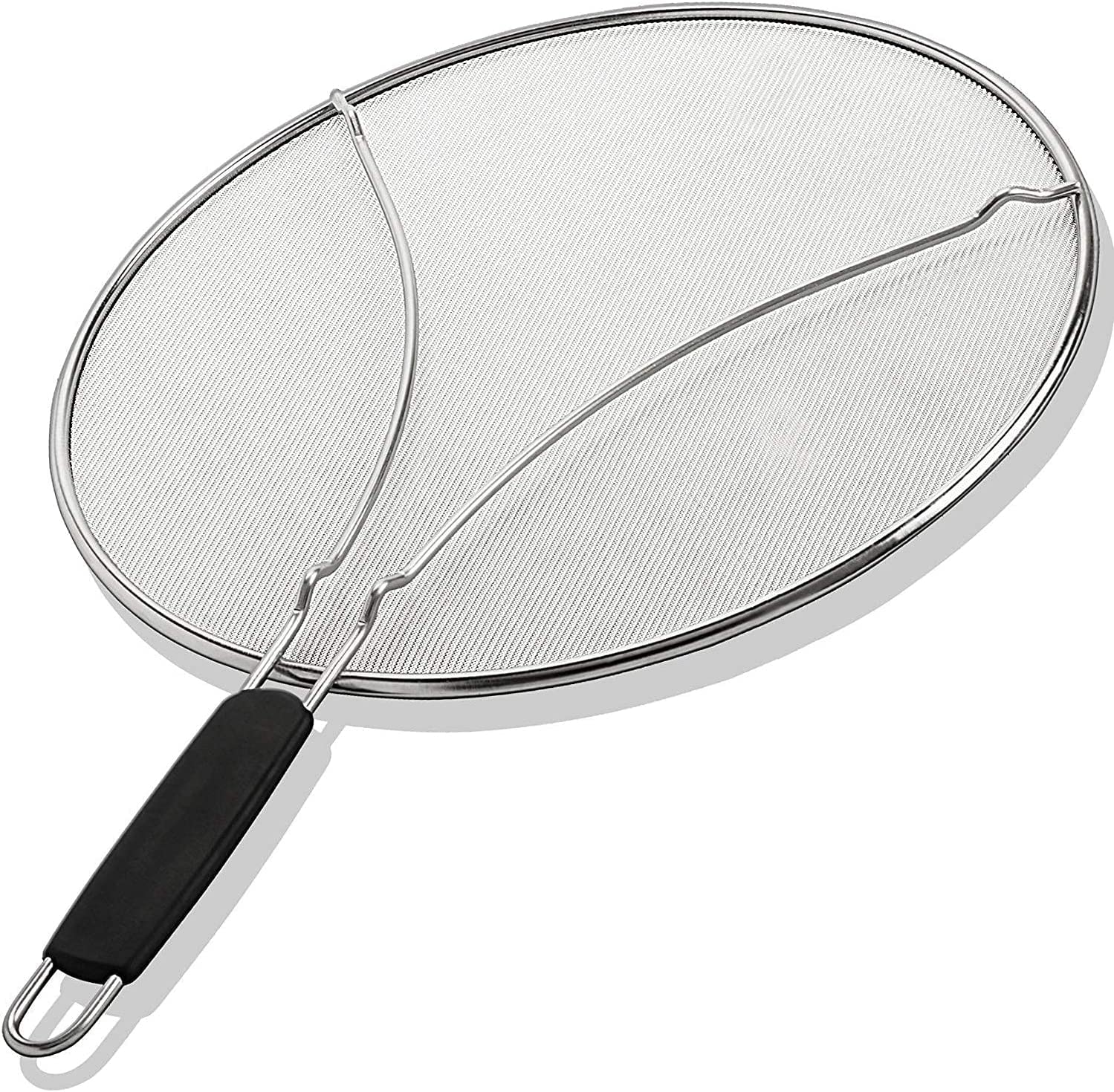 Splatter Screen for Frying Pan - 13 Inch Stainless Steel Grease Splatter Guard - Cover Oil Splash When Sizzling Bacon, Cooking Fried Chicken or Popcorn - Available at All In One Marketplace Canada