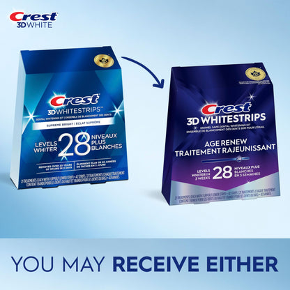 Crest 3D Whitestrips Age Renew At-home Teeth Whitening Kit, 21 Treatments, 28 Levels Whiter